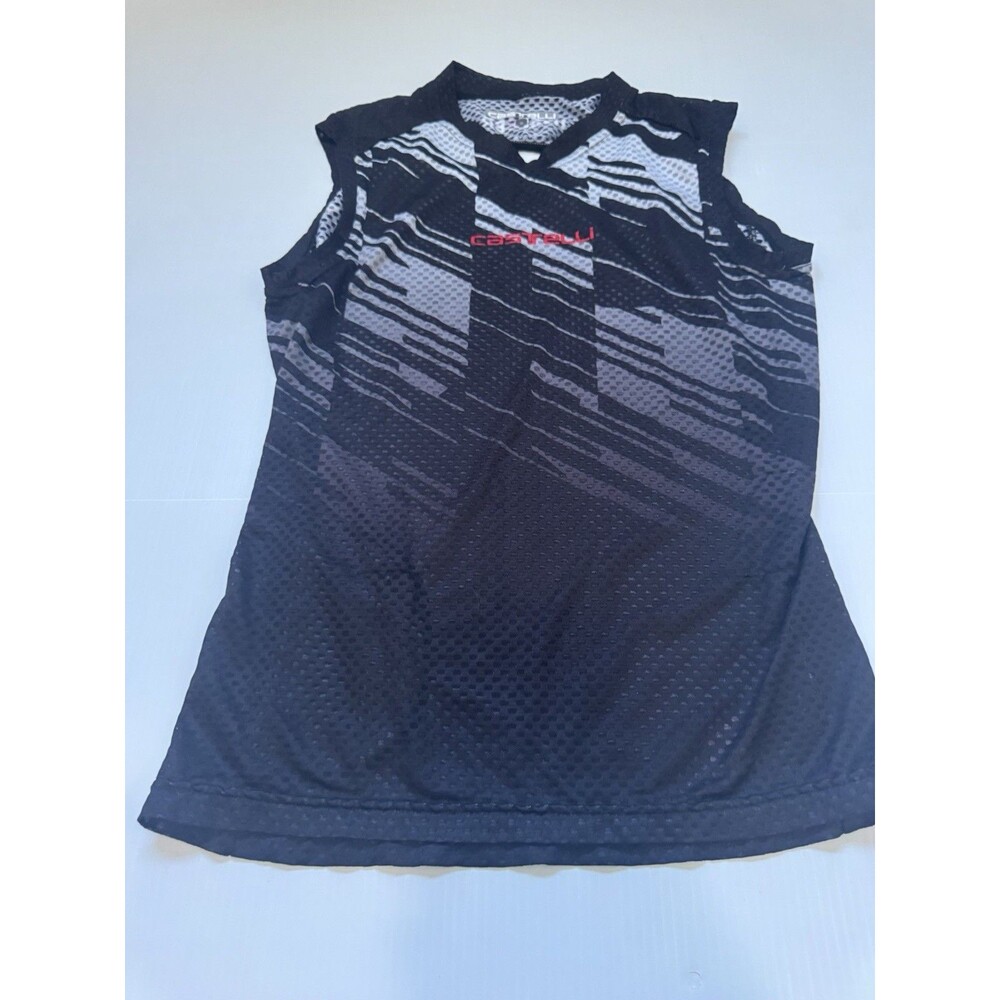 Castelli Insider Sleeveless Cycling Jersey Mens Small Black Gray Mesh Tank